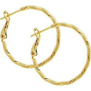 Gold twisted hoop earrings lightweight small thin hoop earrings for women jewelr
